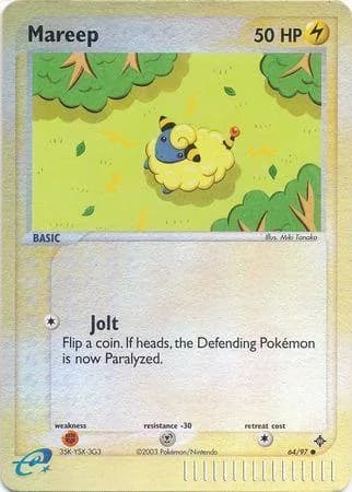 Mareep reverse holo card front, EX Dragon 64/97