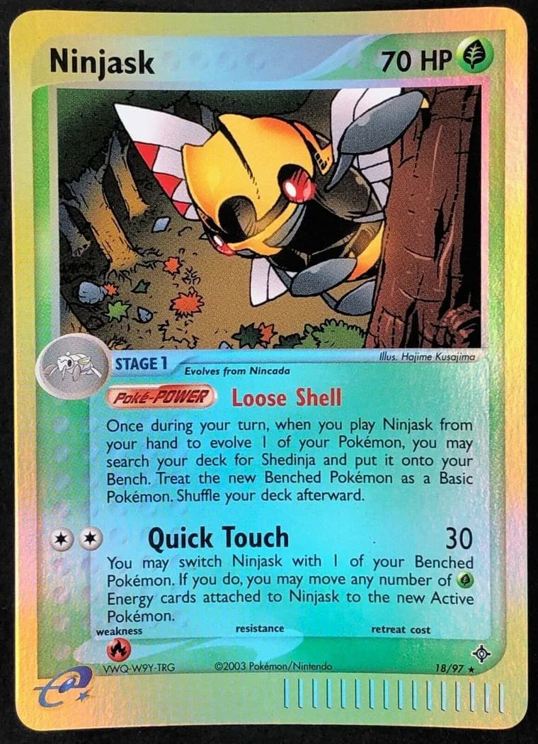 Ninjask reverse holo card front, EX Dragon 18/97