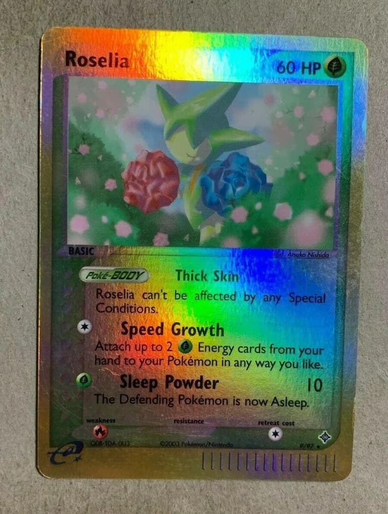 Roselia reverse holo card front, EX Dragon 9/97