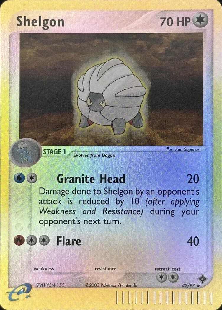 Shelgon reverse holo card front, EX Dragon 42/97