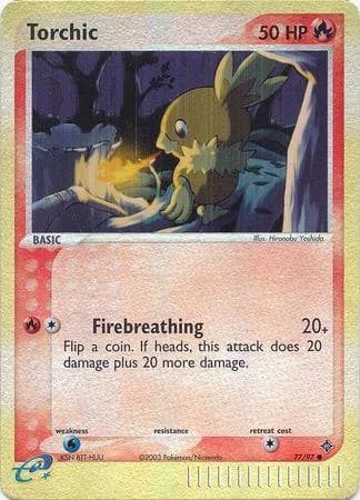 Torchic reverse holo card front, EX Dragon 77/97