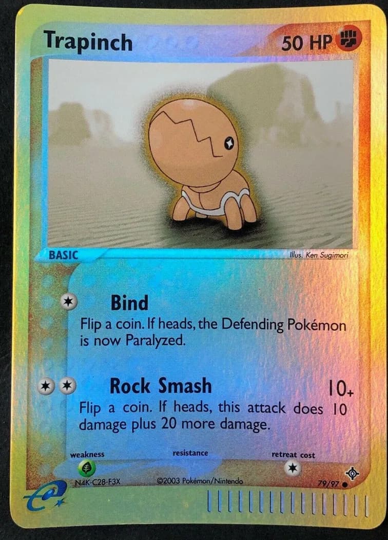 Trapinch reverse holo card front, EX Dragon 79/97