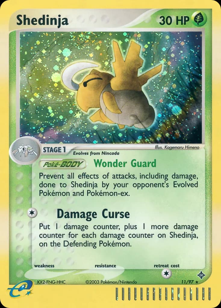 Shedinja card front, EX Dragon 11/97