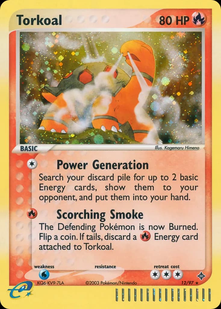 Torkoal card front, EX Dragon 12/97