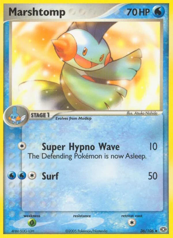 Marshtomp card front, EX Emerald 36/106