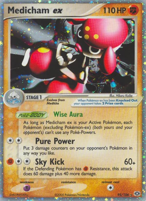 Medicham ex card front, EX Emerald 95/106