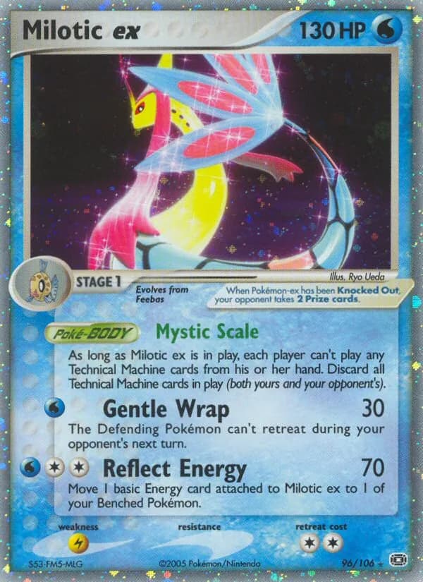 Milotic ex card front, EX Emerald 96/106