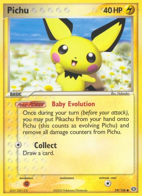Pichu card front, EX Emerald 59/106