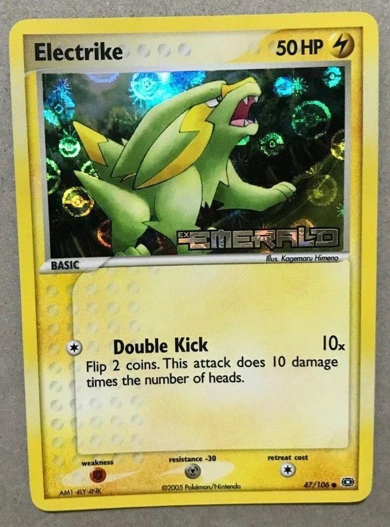 Electrike reverse holo card front, EX Emerald 47/106