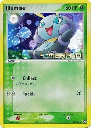 Illumise reverse holo card front, EX Emerald 32/106