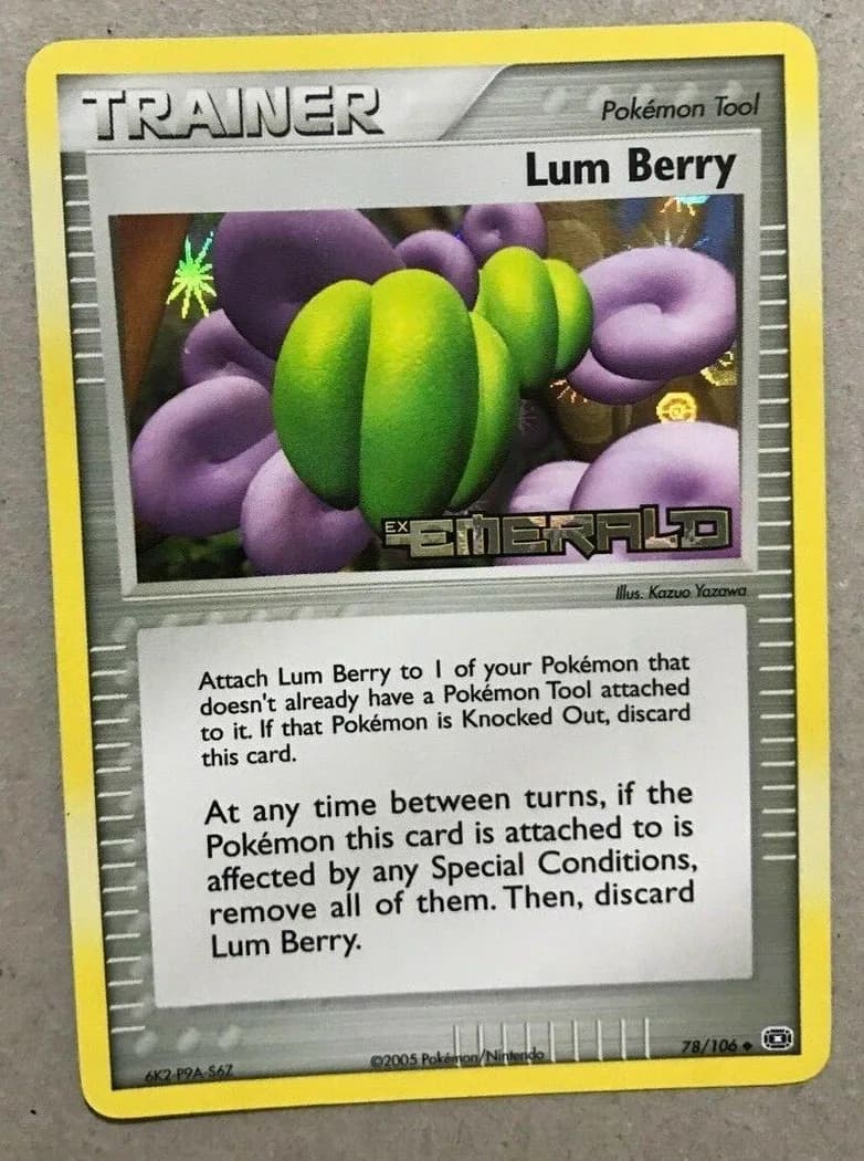 Lum Berry reverse holo card front, EX Emerald 78/106