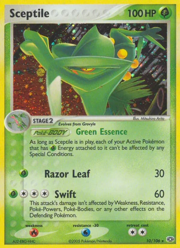 Sceptile card front, EX Emerald 10/106
