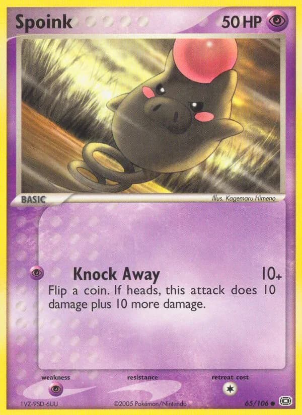 Spoink card front, EX Emerald 65/106