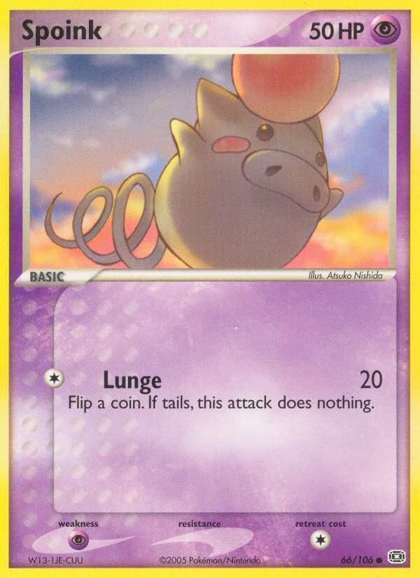 Spoink card front, EX Emerald 66/106