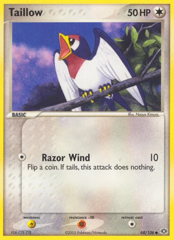 Taillow card front, EX Emerald 68/106