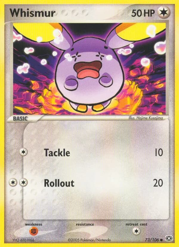 Whismur card front, EX Emerald 73/106