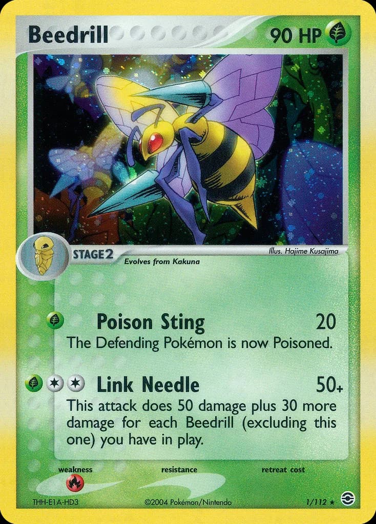 Beedrill card front, EX FireRed & LeafGreen 1/112