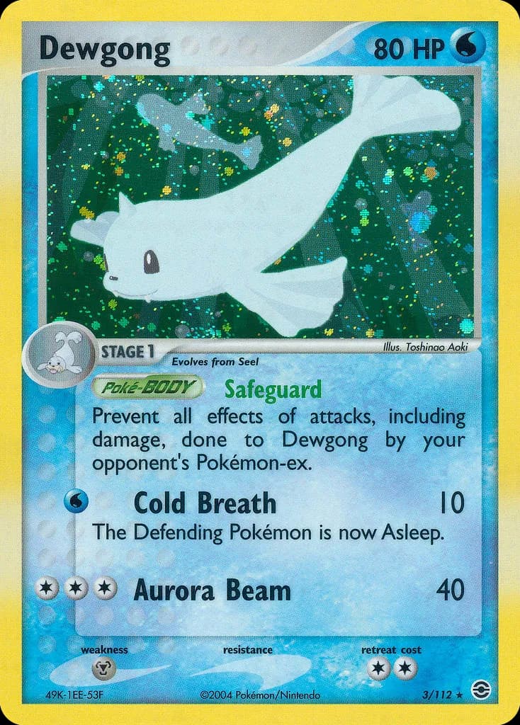Dewgong card front, EX FireRed & LeafGreen 3/112