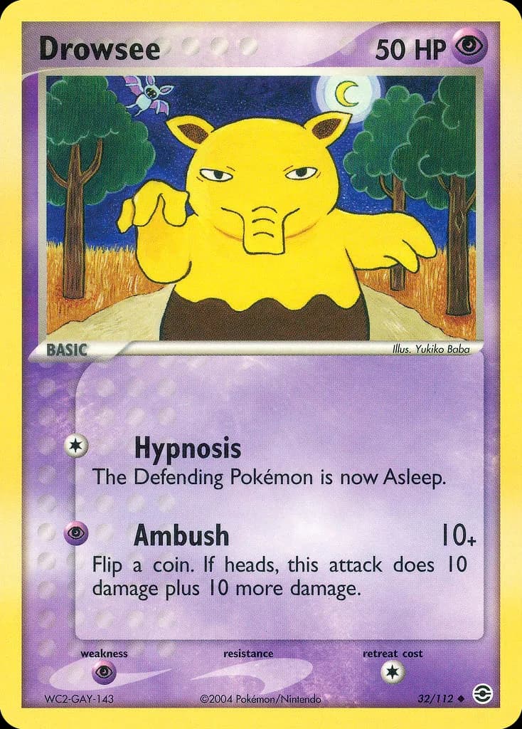Drowzee card front, EX FireRed & LeafGreen 32/112