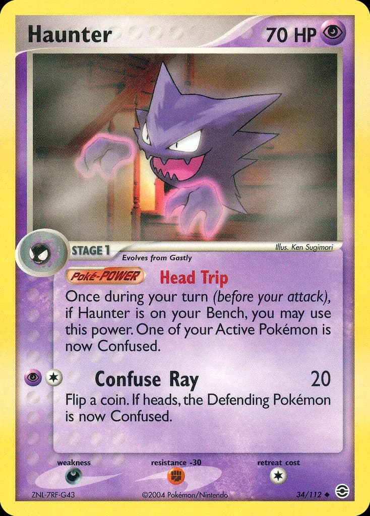 Haunter card front, EX FireRed & LeafGreen 34/112