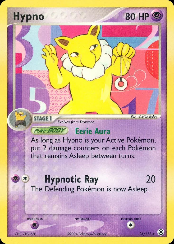 Hypno card front, EX FireRed & LeafGreen 25/112