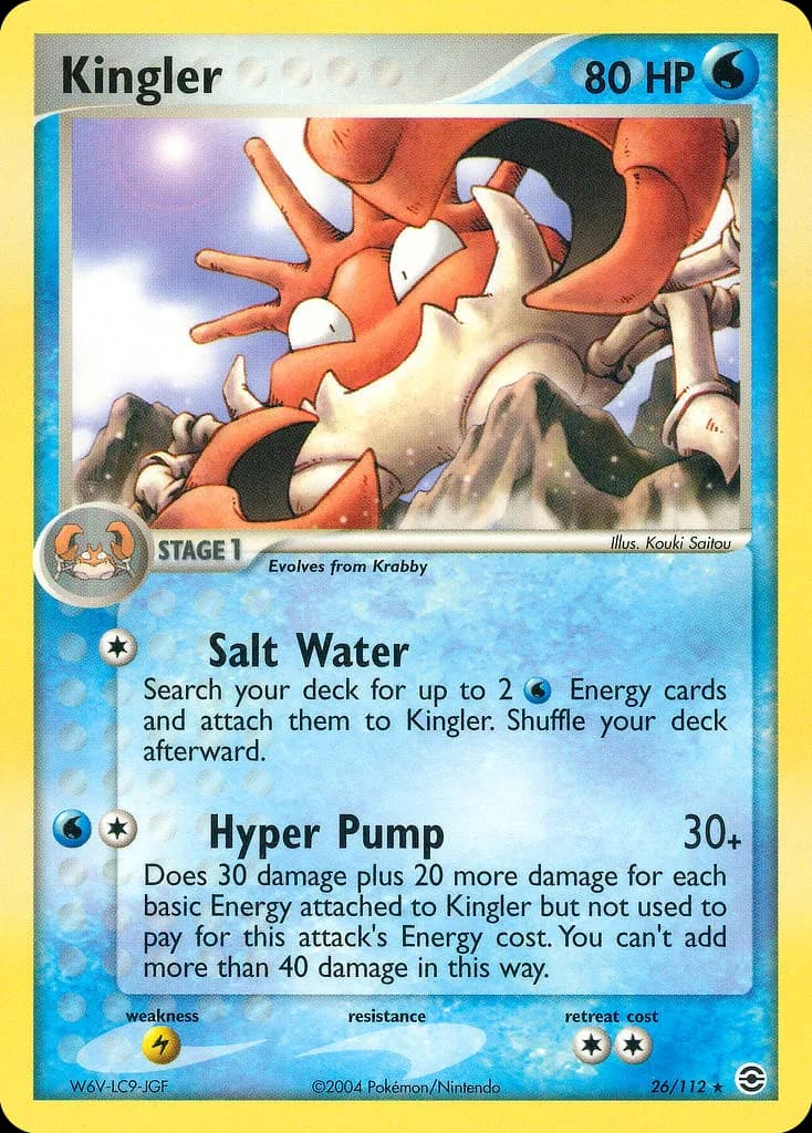 Kingler card front, EX FireRed & LeafGreen 26/112