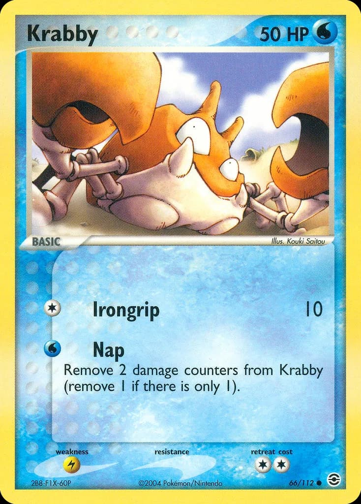 Krabby card front, EX FireRed & LeafGreen 66/112
