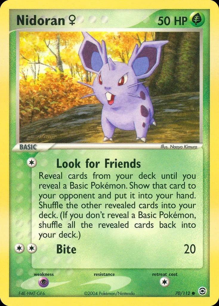 Nidoran ♀ card front, EX FireRed & LeafGreen 70/112