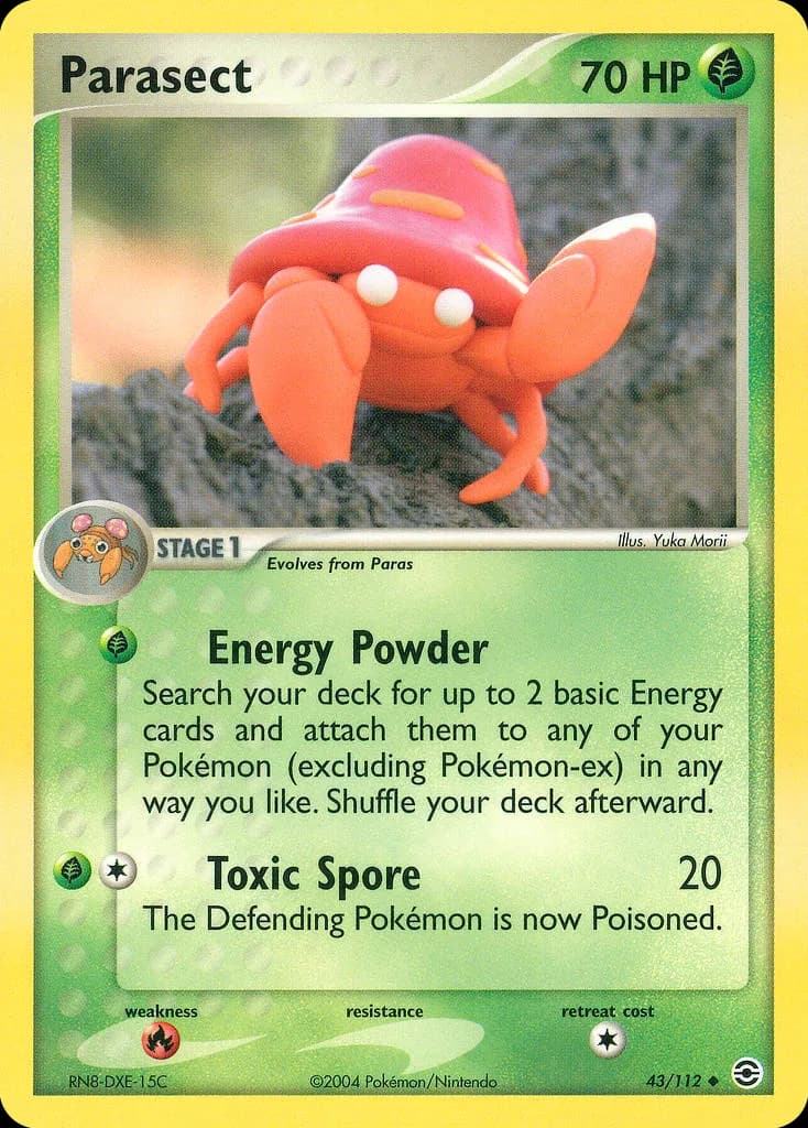 Parasect card front, EX FireRed & LeafGreen 43/112