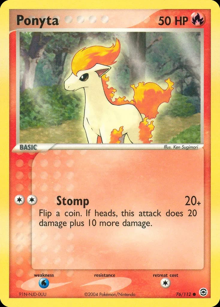 Ponyta card front, EX FireRed & LeafGreen 76/112