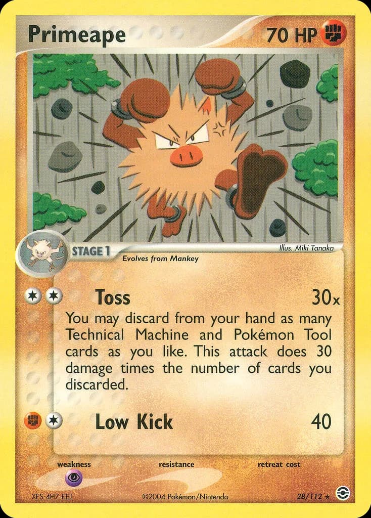 Primeape card front, EX FireRed & LeafGreen 28/112