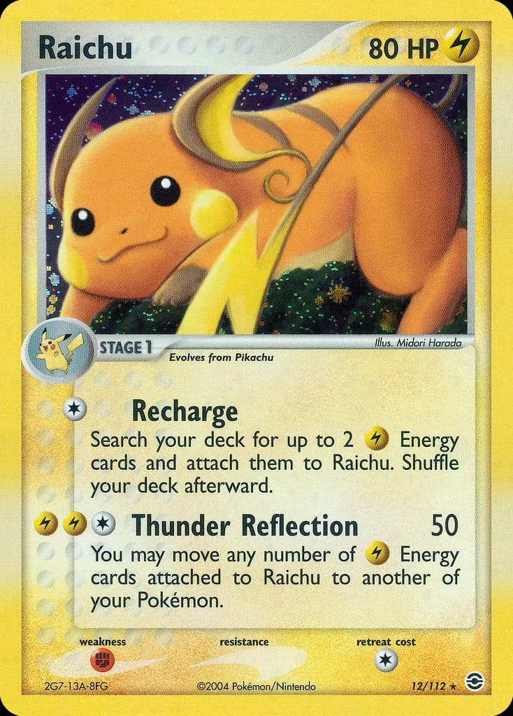 Raichu card front, EX FireRed & LeafGreen 12/112