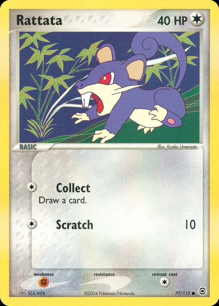 Rattata card front, EX FireRed & LeafGreen 77/112