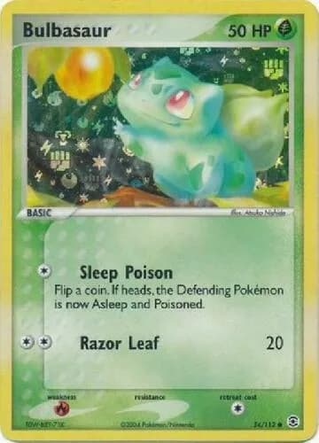 Bulbasaur reverse holo card front, EX FireRed & LeafGreen 54/112