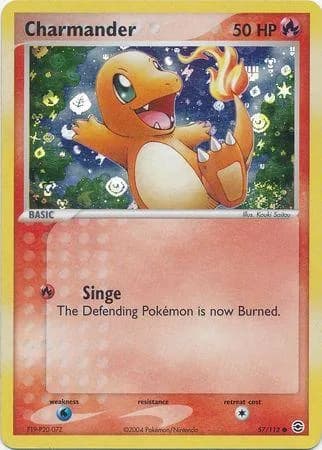 Charmander reverse holo card front, EX FireRed & LeafGreen 57/112