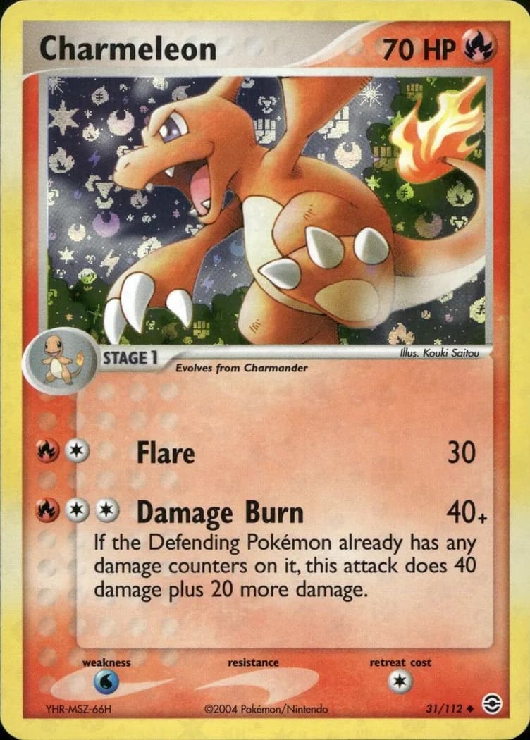 Charmeleon reverse holo card front, EX FireRed & LeafGreen 31/112