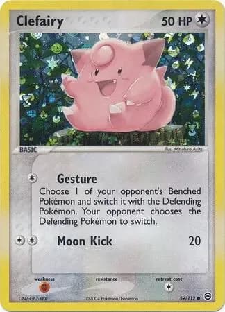 Clefairy reverse holo card front, EX FireRed & LeafGreen 59/112