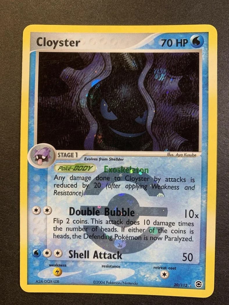 Cloyster reverse holo card front, EX FireRed & LeafGreen 20/112