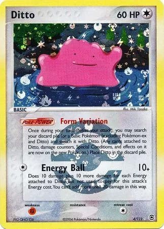 Ditto reverse holo card front, EX FireRed & LeafGreen 4/112