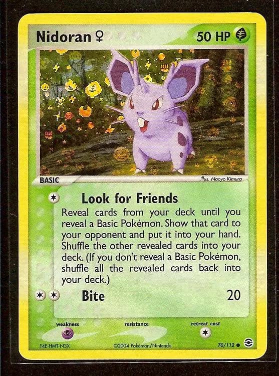 Nidoran ♀ reverse holo card front, EX FireRed & LeafGreen 70/112