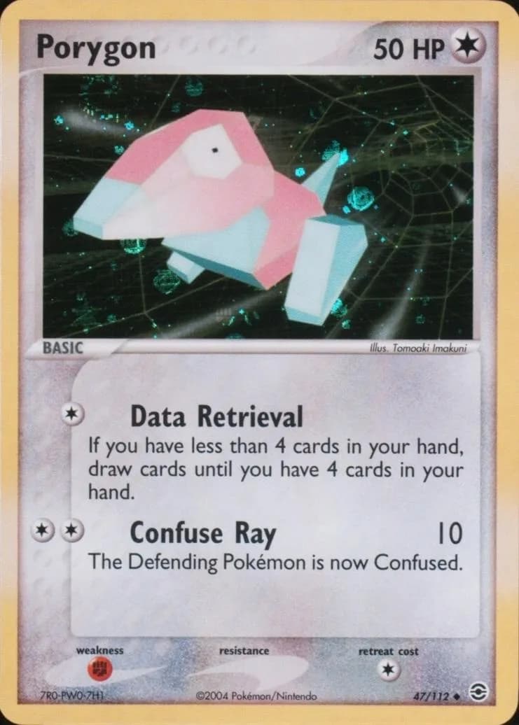 Porygon reverse holo card front, EX FireRed & LeafGreen 47/112
