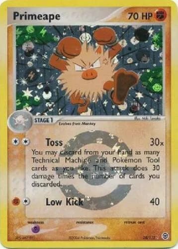Primeape reverse holo card front, EX FireRed & LeafGreen 28/112
