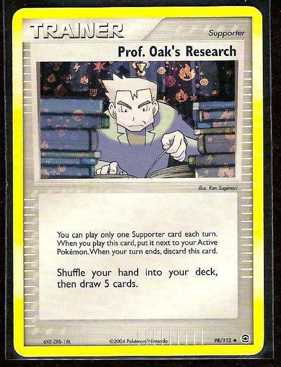 Prof. Oak's Research reverse holo card front, EX FireRed & LeafGreen 98/112
