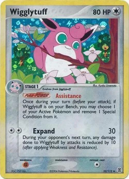Wigglytuff reverse holo card front, EX FireRed & LeafGreen 52/112