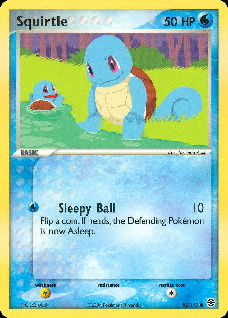 Squirtle card front, EX FireRed & LeafGreen 82/112