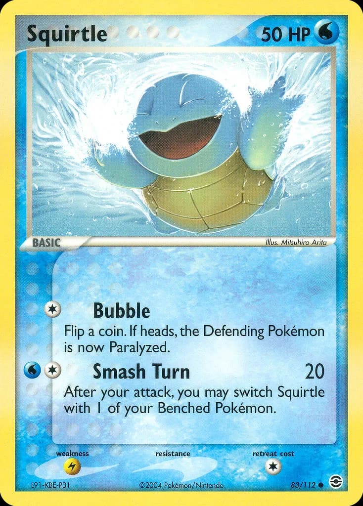 Squirtle card front, EX FireRed & LeafGreen 83/112