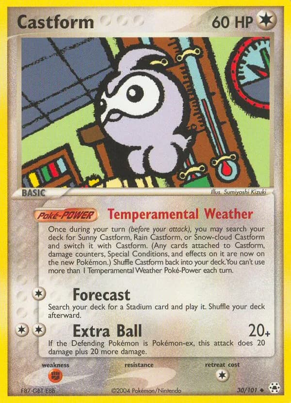 Castform card front, EX Hidden Legends 30/101