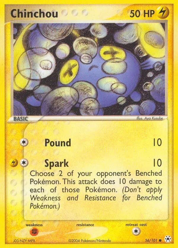 Chinchou card front, EX Hidden Legends 56/101