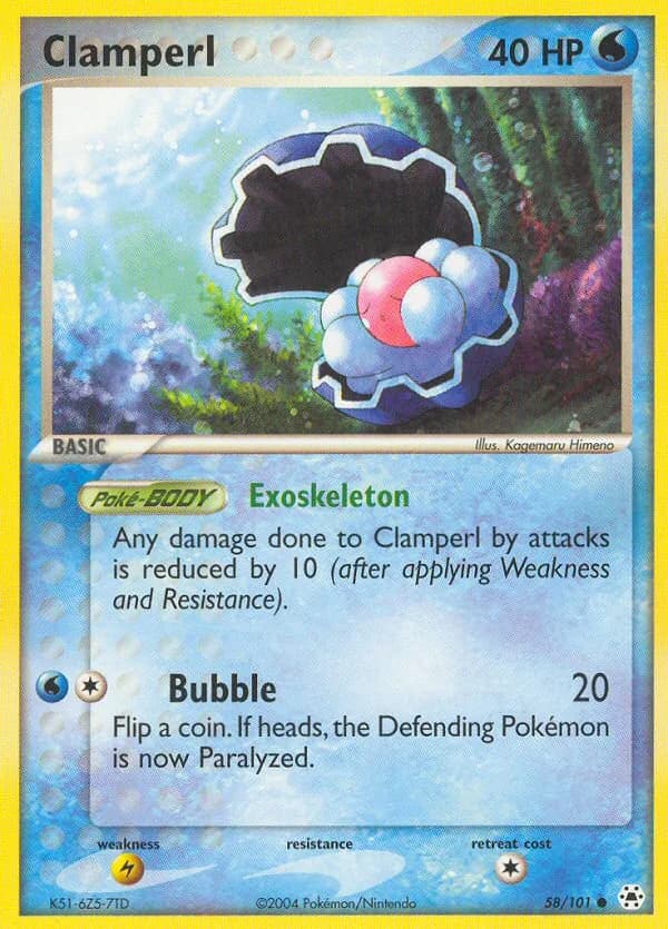 Clamperl card front, EX Hidden Legends 58/101