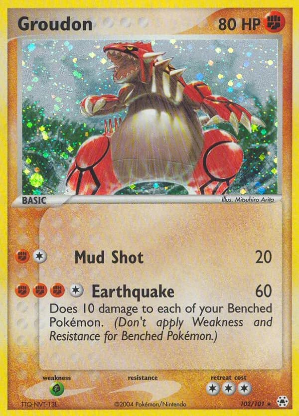 Groudon card front, EX Hidden Legends 102/101
